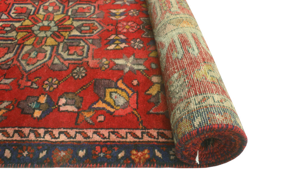 Fine Vintage Distressed Roseanna Red/Navy Runner, 2'11 x 10'7