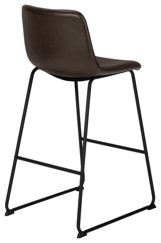 Office Chair Bar Height Standing Computer Desk Work Pu Leather Look Brown