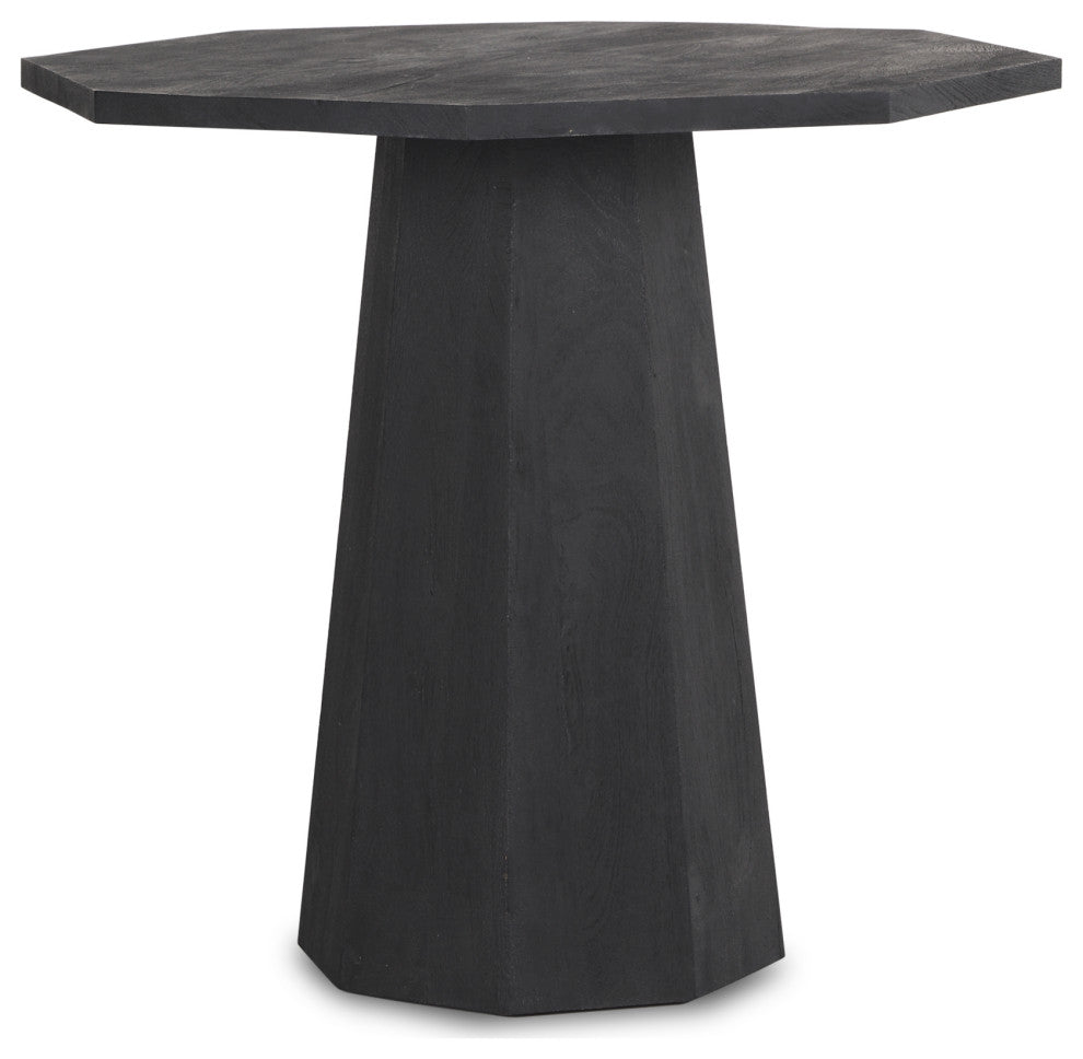 Maxine Hexagonal Dark Wood Foyer Table