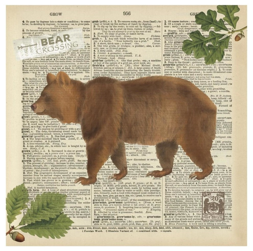 "Lodge Collage II" Digital Paper Print by Katie Pertiet, 32"x32"