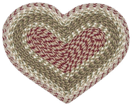 Olive/Burgundy/Gray Heart Placemat 12"x17"