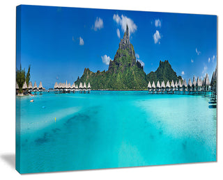 "Bora Bora Panorama Beach" Canvas Print