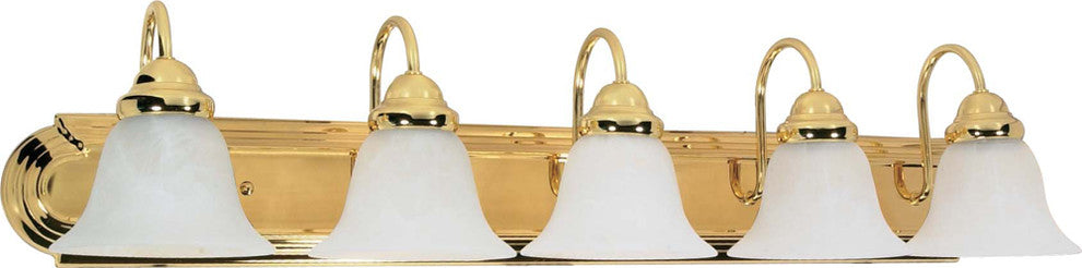 Nuvo Ballerina 5-Light Incandescent Vanity/Wall Light Fixture, Polished Brass