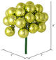 Shiny Ball Ornament Christmas Pick , Lime, 6"