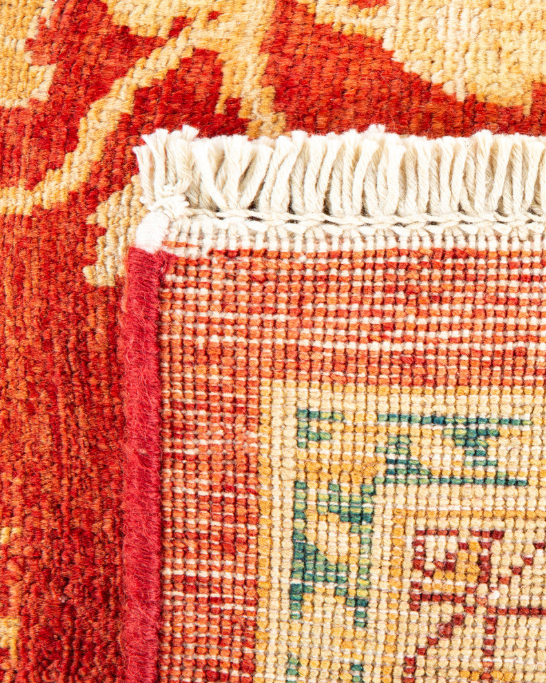Eclectic, One-of-a-Kind Hand-Knotted Area Rug Orange, 7' 10" x 10' 1"