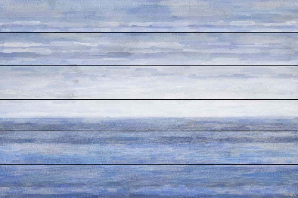 "The Ocean" Print on White Wood, 60"x40"