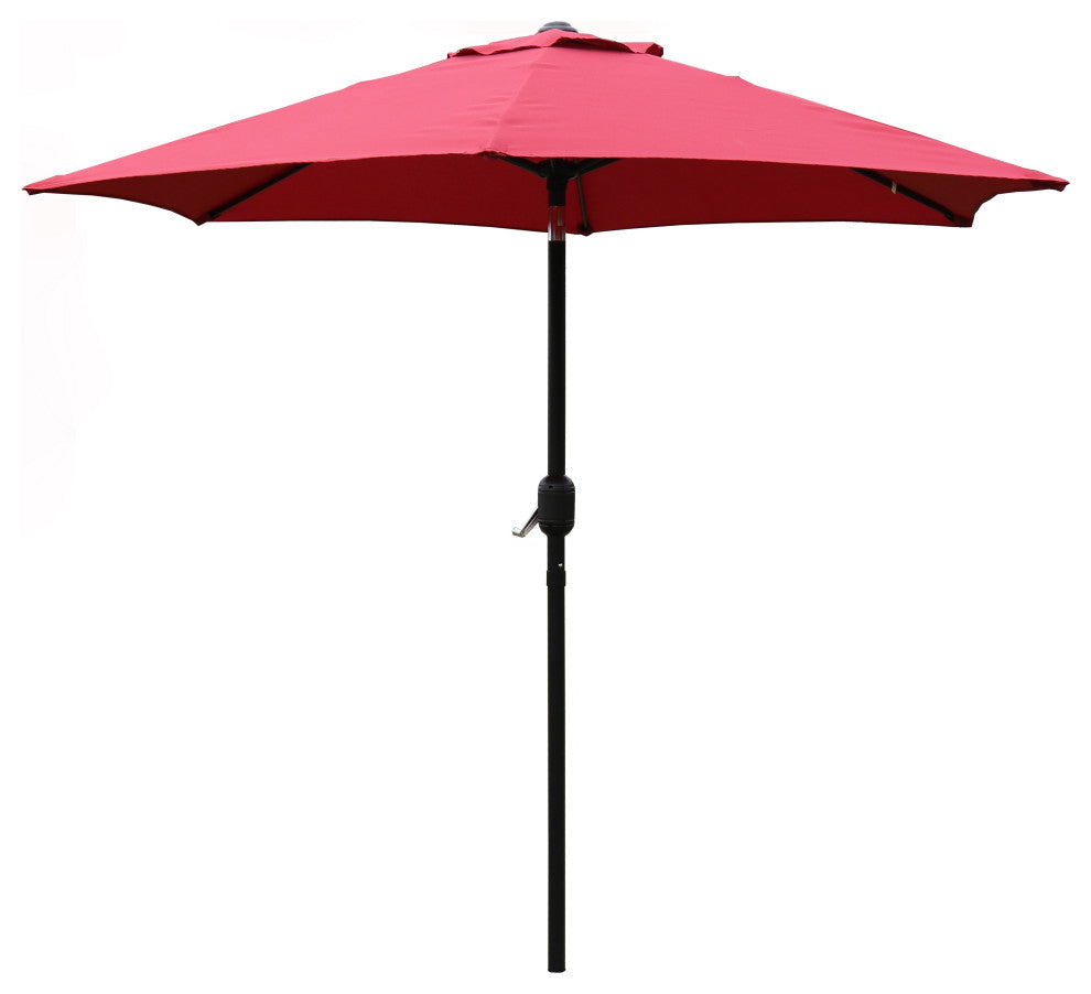 Davee Furniture 7.5 Ft Orange Market/Patio Umbrella with Tilt and Crank, Red