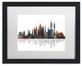 'New York, New York Skyline' Matted Framed Canvas Art by Marlene Watson