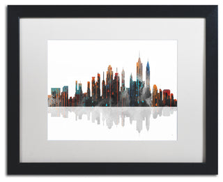 'New York, New York Skyline' Matted Framed Canvas Art by Marlene Watson