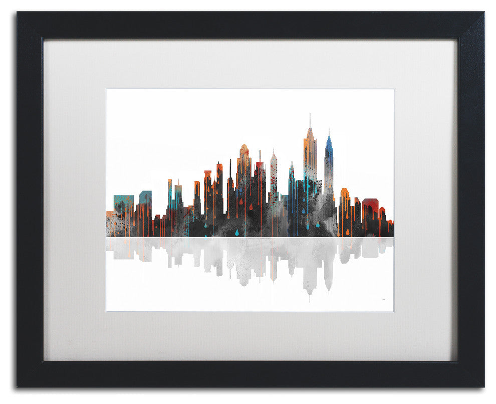 'New York, New York Skyline' Matted Framed Canvas Art by Marlene Watson