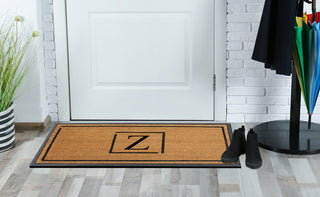 A1HC Hand-Crafted 24"x48" Rubber Coir Double-Single Monogrammed, Z