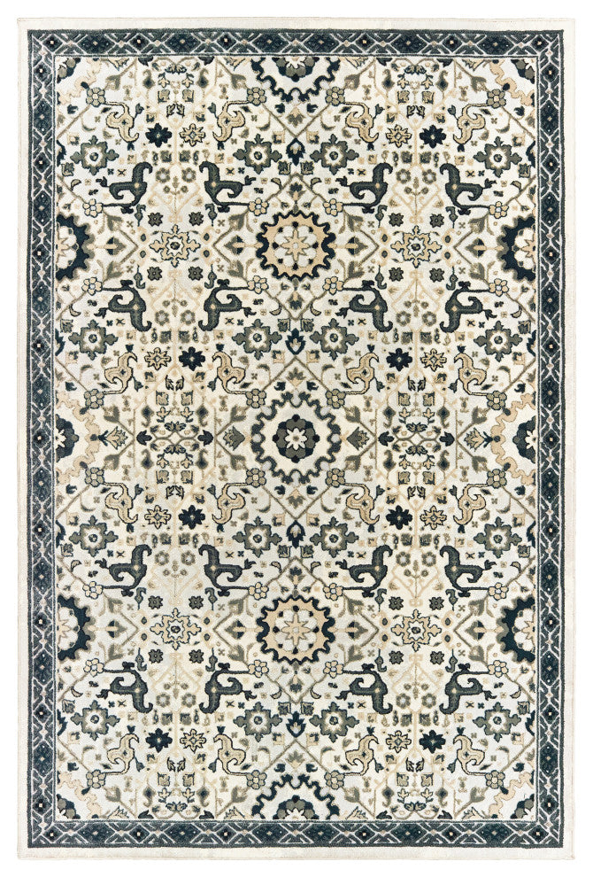 Oriental Weavers Bowen Collection Ivory/ Navy Oriental Indoor Area Rug 6'7"X9'6"