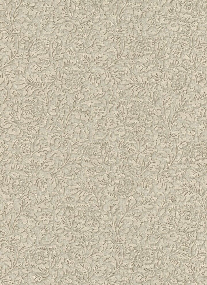 Classic Moments, Romantic Renaissance Striped Damask Cream Wallpaper Roll