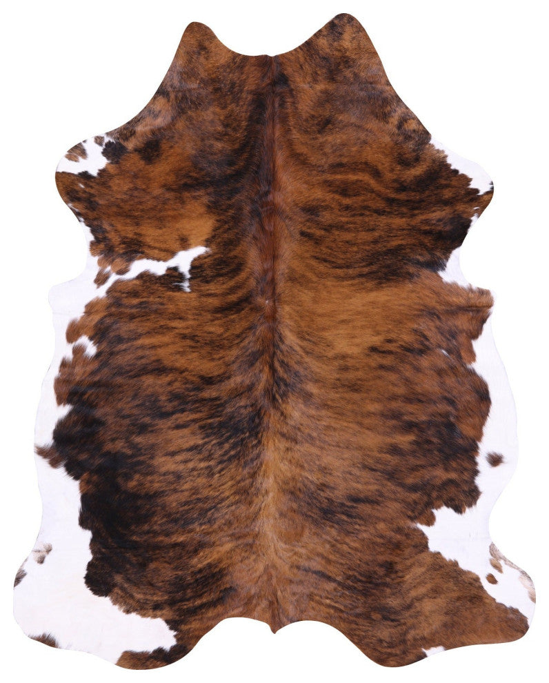 6' 6" X 5' 2" Brindle Natural Cowhide Rug C1803