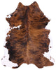 6' 6" X 5' 2" Brindle Natural Cowhide Rug C1803