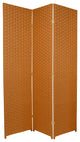 6' Tall Woven Fiber Room Divider, Special Edition, Rust, 3 Panel