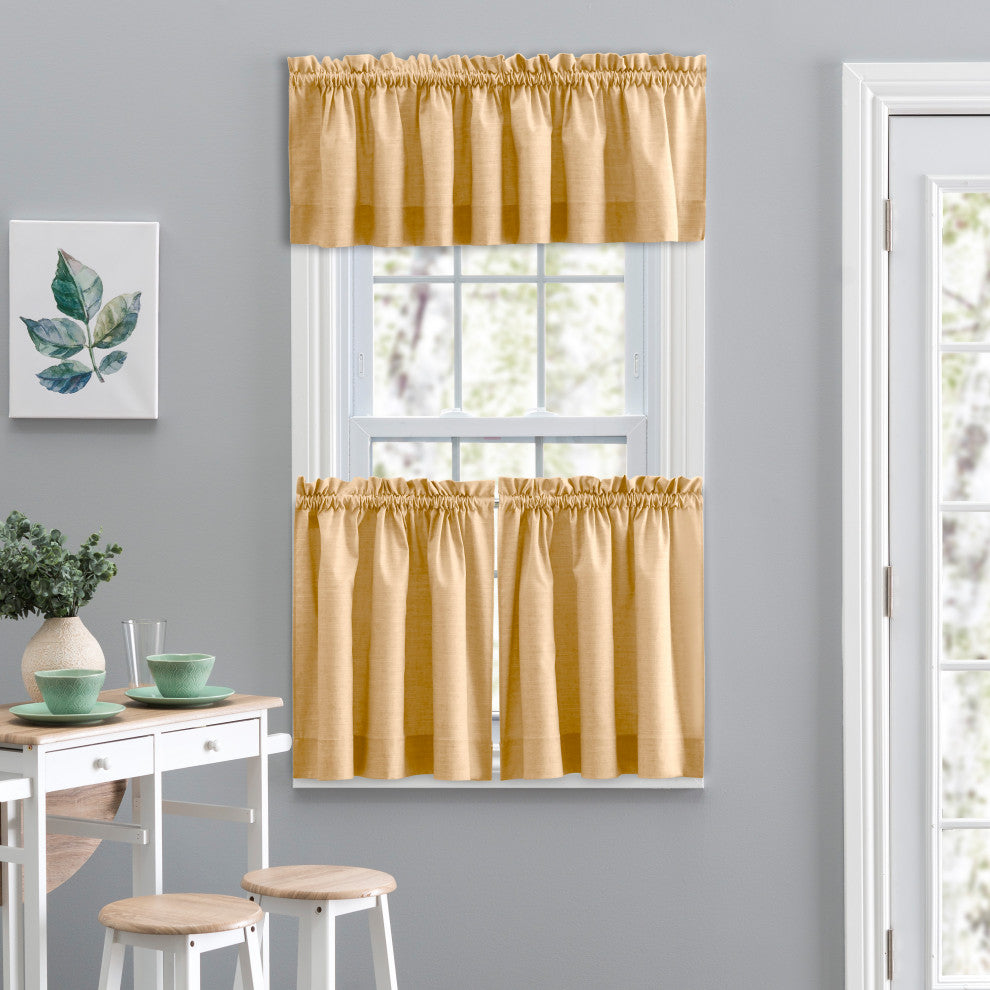 Lisa Solid Tailored Tier, Butter, 56"x24"