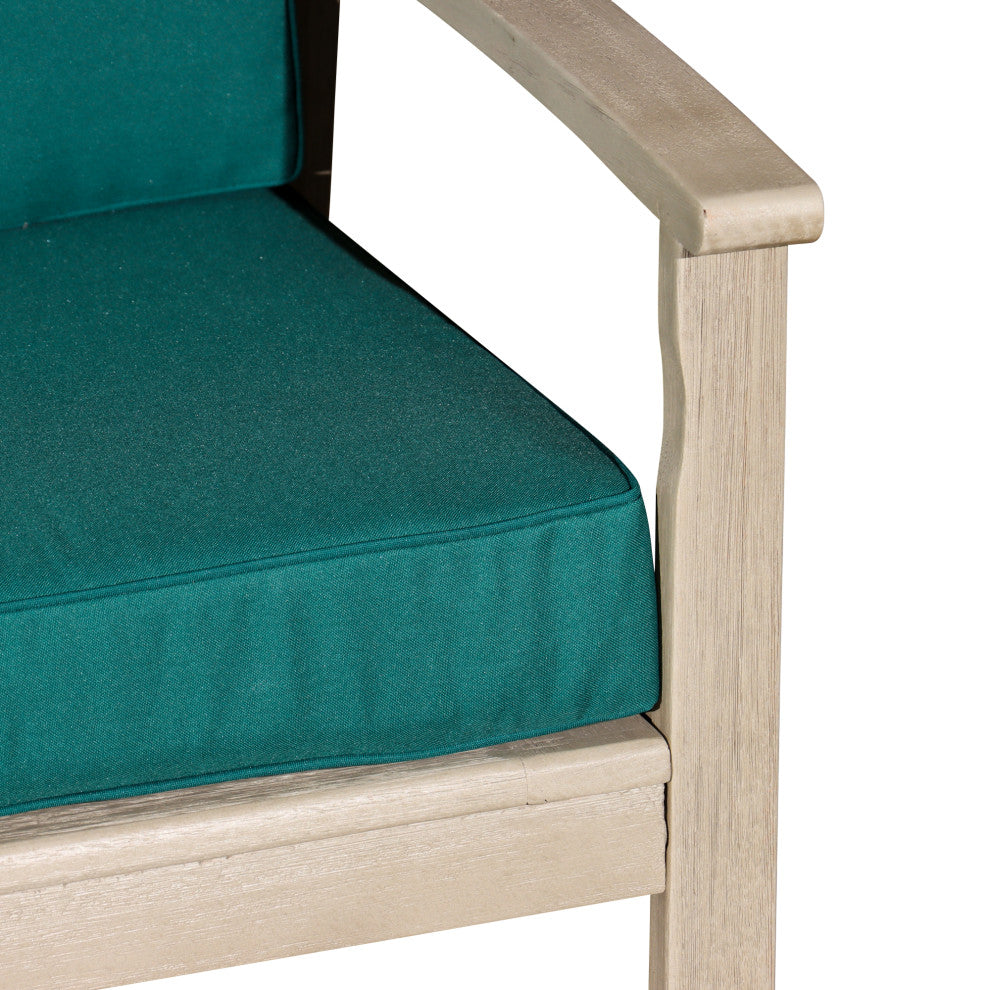 DTY Outdoor Living Longs Peak Eucalyptus Loveseat w/ Cushion, Driftwood Gray, Da