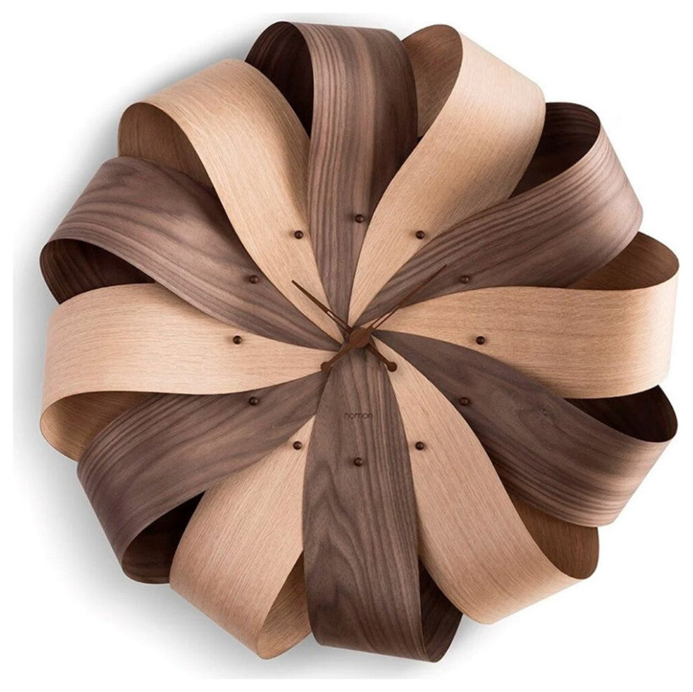 Nomon Brisa Mixto X-Large Clock | Body In Walnut and Oak Wood
