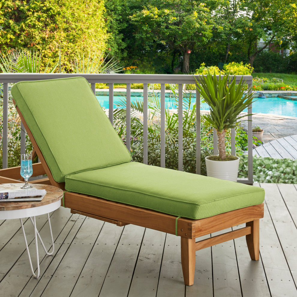 Mozaic Home Apple Green Outdoor/Indoor Chaise Lounge Cushion, 78"x21"x3"
