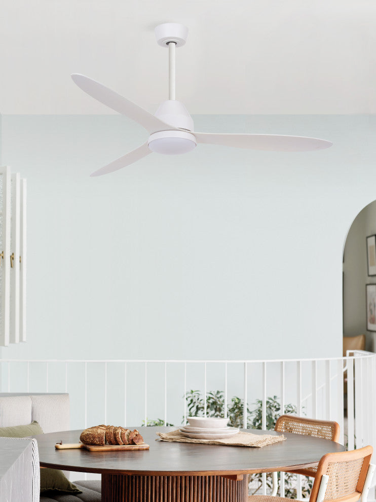 Lucci Air Whitehaven 56" Smart WiFi Controlled Indoor/Outdoor Fan w/Light, White