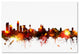 Michael Tompsett 'Liverpool England Skyline Red' Canvas Art, 12x19