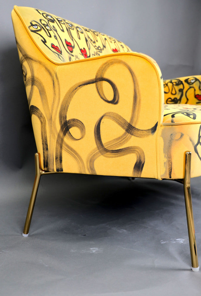Loveseat for master bedroom, Gift for her / for him, Velvet furniture