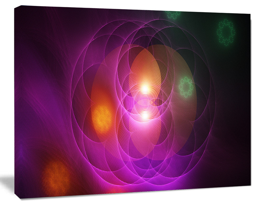Merge Colored Spheres., Contemporary Canvas Art Print, 20x12