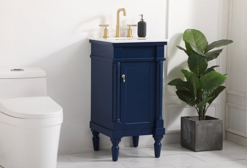 Lewis 18.5" Single Bathroom Vanity, Blue