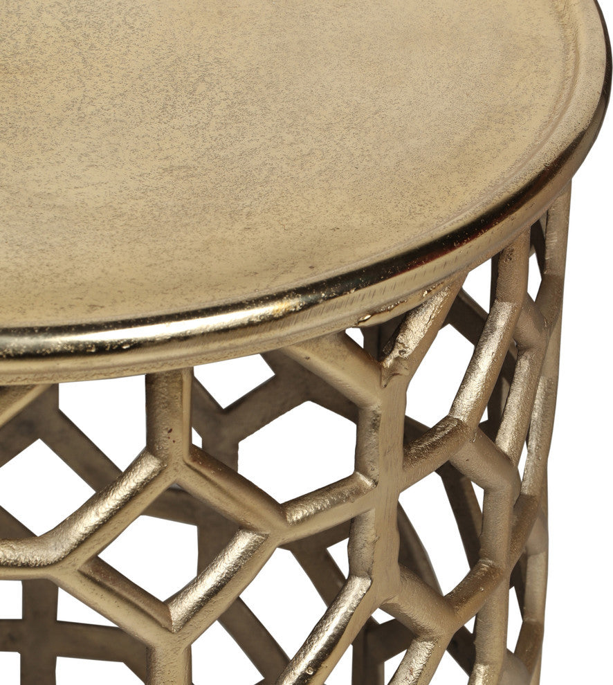 Robert Modern Glam Handcrafted Aluminum Accent Table