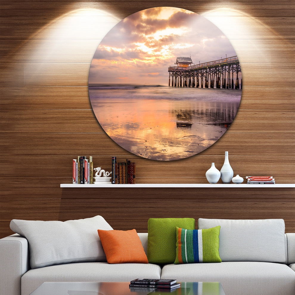 Cocoa Beach Florida, Landscape Photo Round Wall Art, 11"