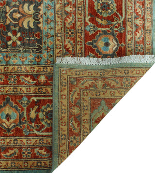 Handmade Aria Naeemah Blue/Rust Rug, 8'11x11'8