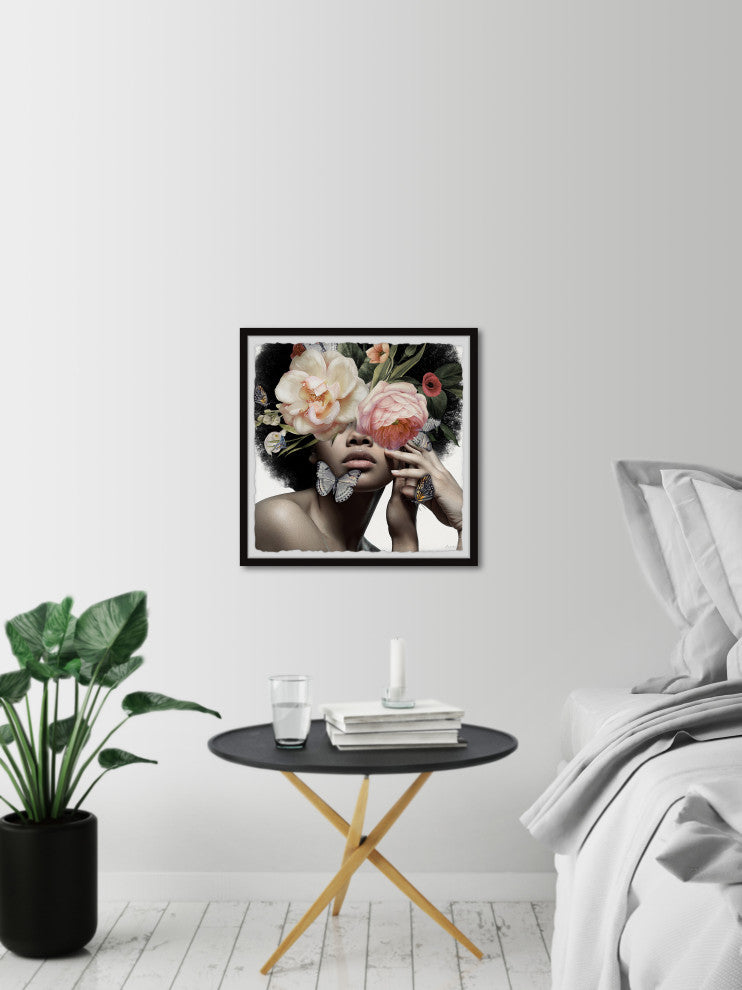 "Butterfly Surprise" Framed Painting Print, 18x18