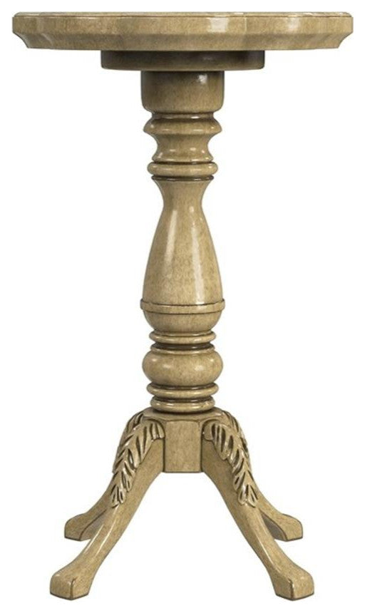 Butler Specialty Whitman Antique Beige Scalloped Edge Accent Table