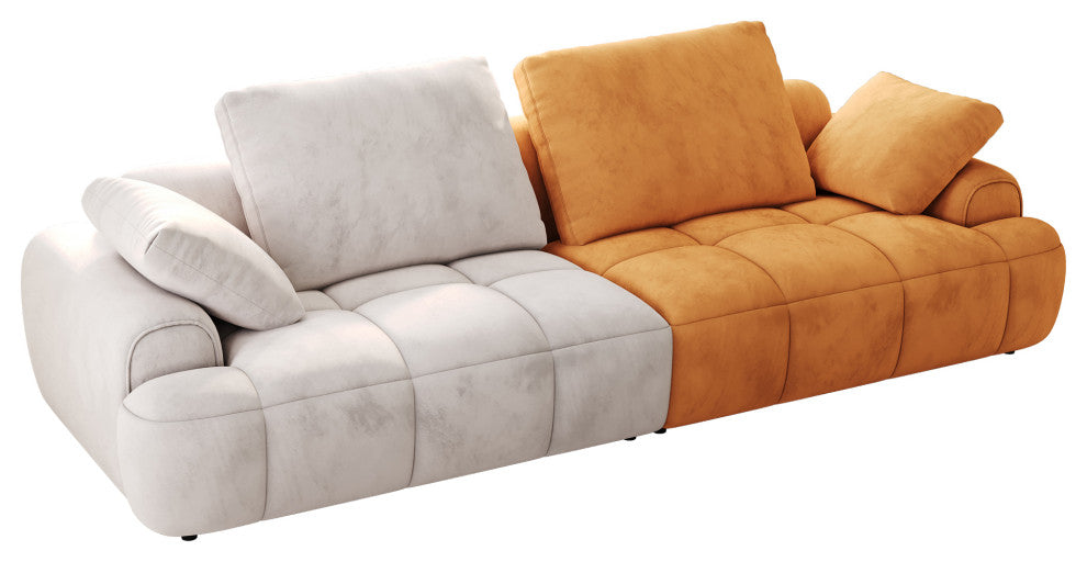 86" Large-Sized Modern Sofa with High-End Suede Fabric