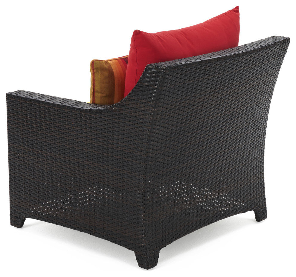 Deco 2 Piece Aluminum Outdoor Patio Club Chairs, Sunset Red