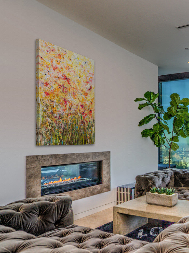 "Daisy Chain 19" Painting Print on Wrapped Canvas, 40x60