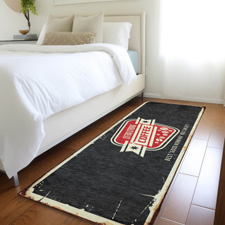 Addison Premium Washable Mayfield AMF166 black 2'3" x 7'6" Runner Rug