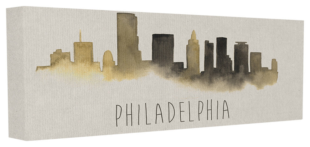 "Philadelphia Skyline Silhouette" Stretched Canvas Wall Art