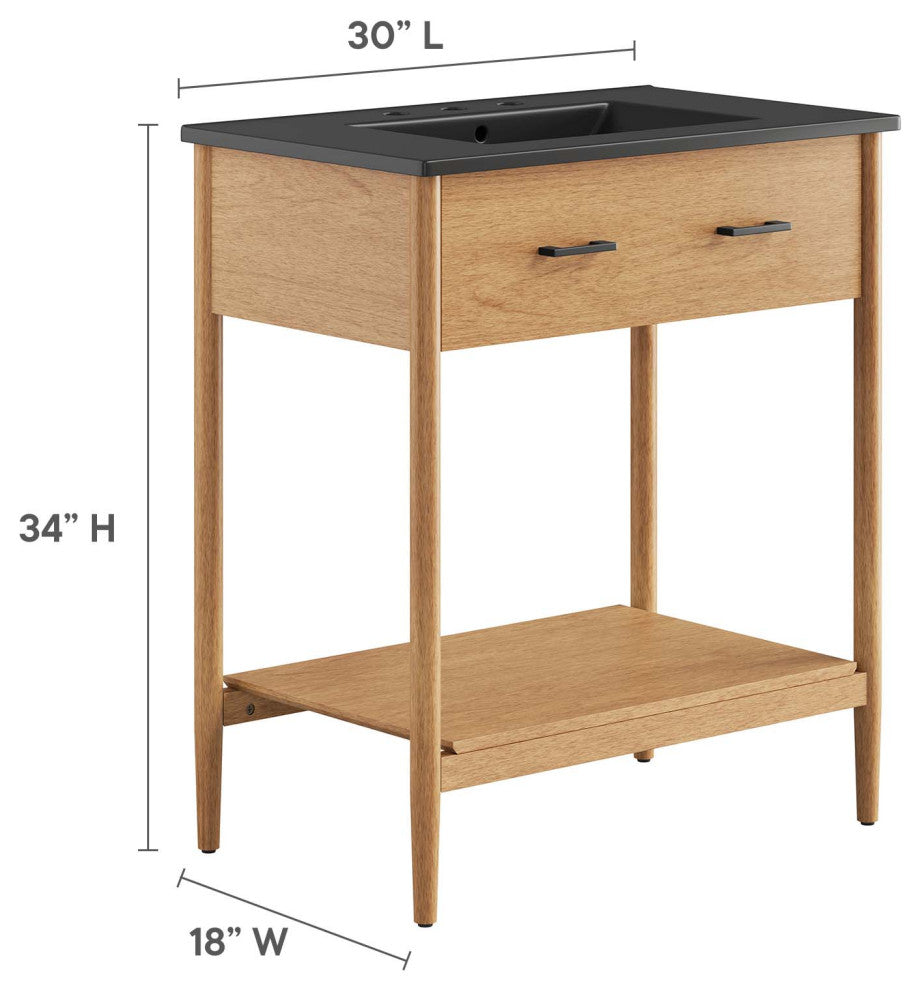 Zaire 30" Bathroom Vanity - Natural Black