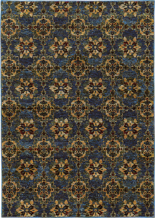 Oriental Weavers Sphinx Andorra 6883C Damask Rug, Blue/Gold, 3'3"x5'2"