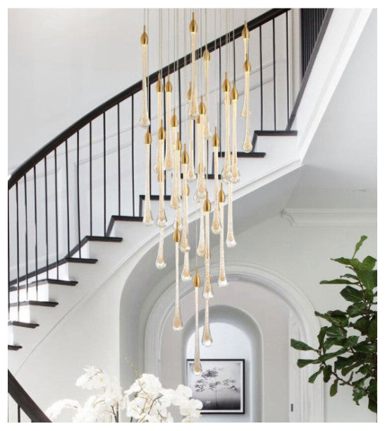 Luxury modern crystal chandelier for staircase, living space, bathroom., 3 Lights