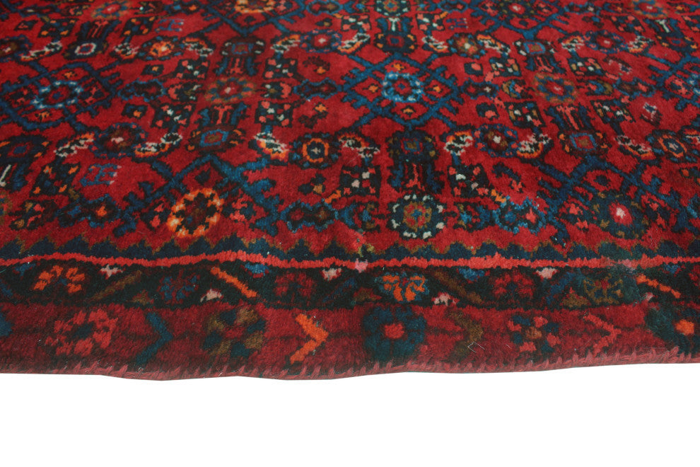 Fine Vintage Distressed Lafayette Red/Charcoal Runner, 3'4x13'10
