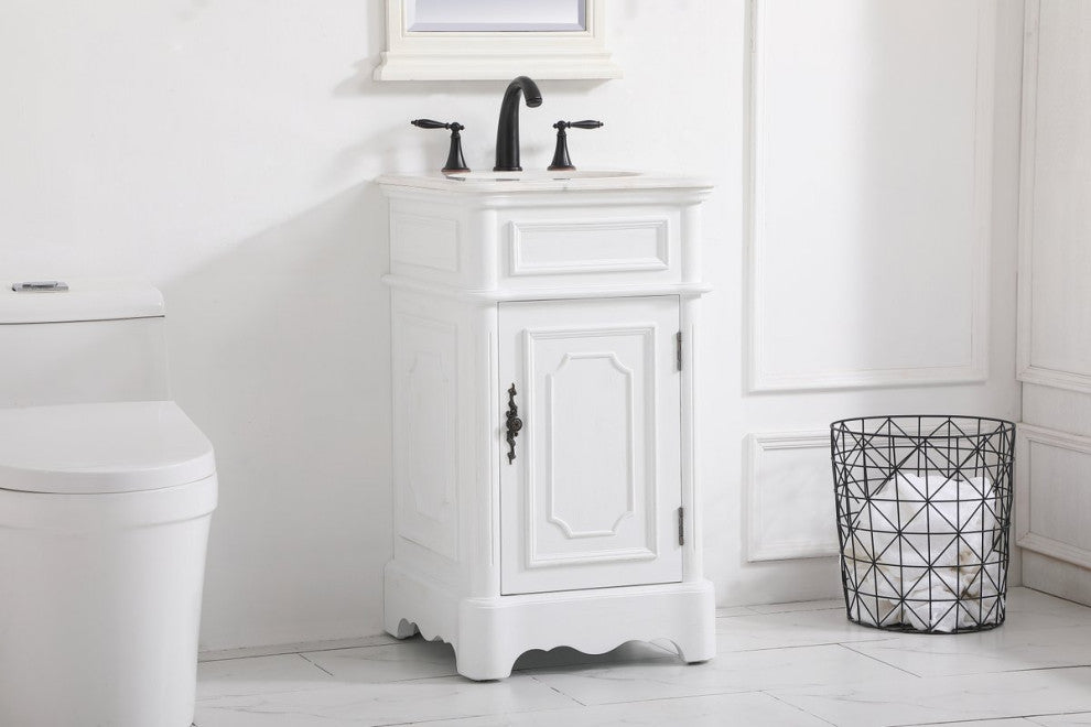 Elegant VF30419AW 19"Single Bathroom Vanity, Antique White