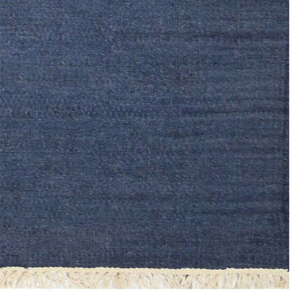 HAND WOVEN FLAT WEAVE KILIM WOOL ECO-FRIENDLY AREA RUGS, Rectangle, Blue, Solid, Blue, [Square] 8'x8'