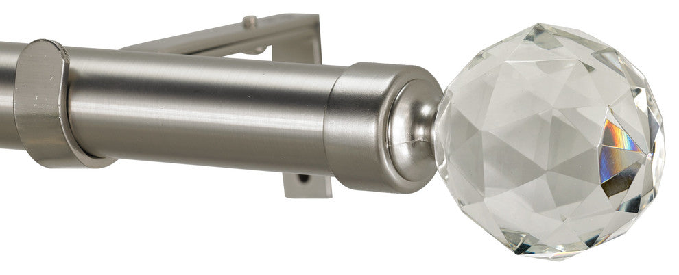 Gemstone Non-Telescoping Curtain Rod, Stainless, 48''