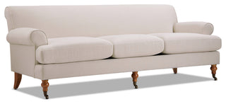 Alana Lawson 88" 3-Cushion Tight Back Sofa, Sky Neutral Beige Polyester