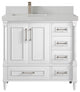 Aberdeen 36 Left Offset Bath Vanity in White 2" Carrara Quartz