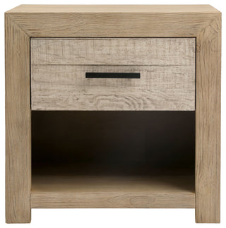 Rowena Single Drawer Pine Wood Nightstand, Light Warm Wash
