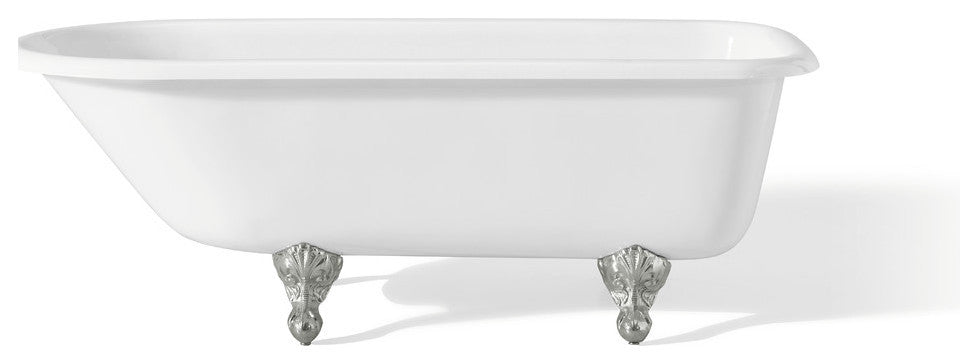 Cheviot Products Cast Iron Bathtub With Continuous Rolled Rim, Chrome